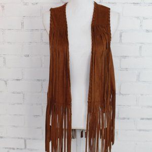 Tobi Brown Fringe Vest // Fringe Top